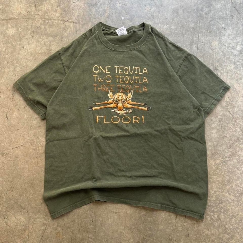 Vintage One Tequila Two Tequila Floor Alaska Destination Shirt Size XL
